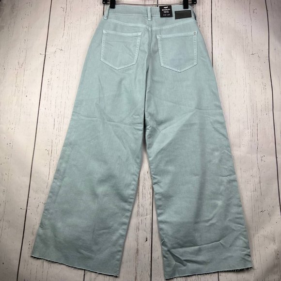 Mavi 27x27 Bodrum‎ High Rise Wide Leg Denim Jeans Pants Green Women New - Picture 13 of 16